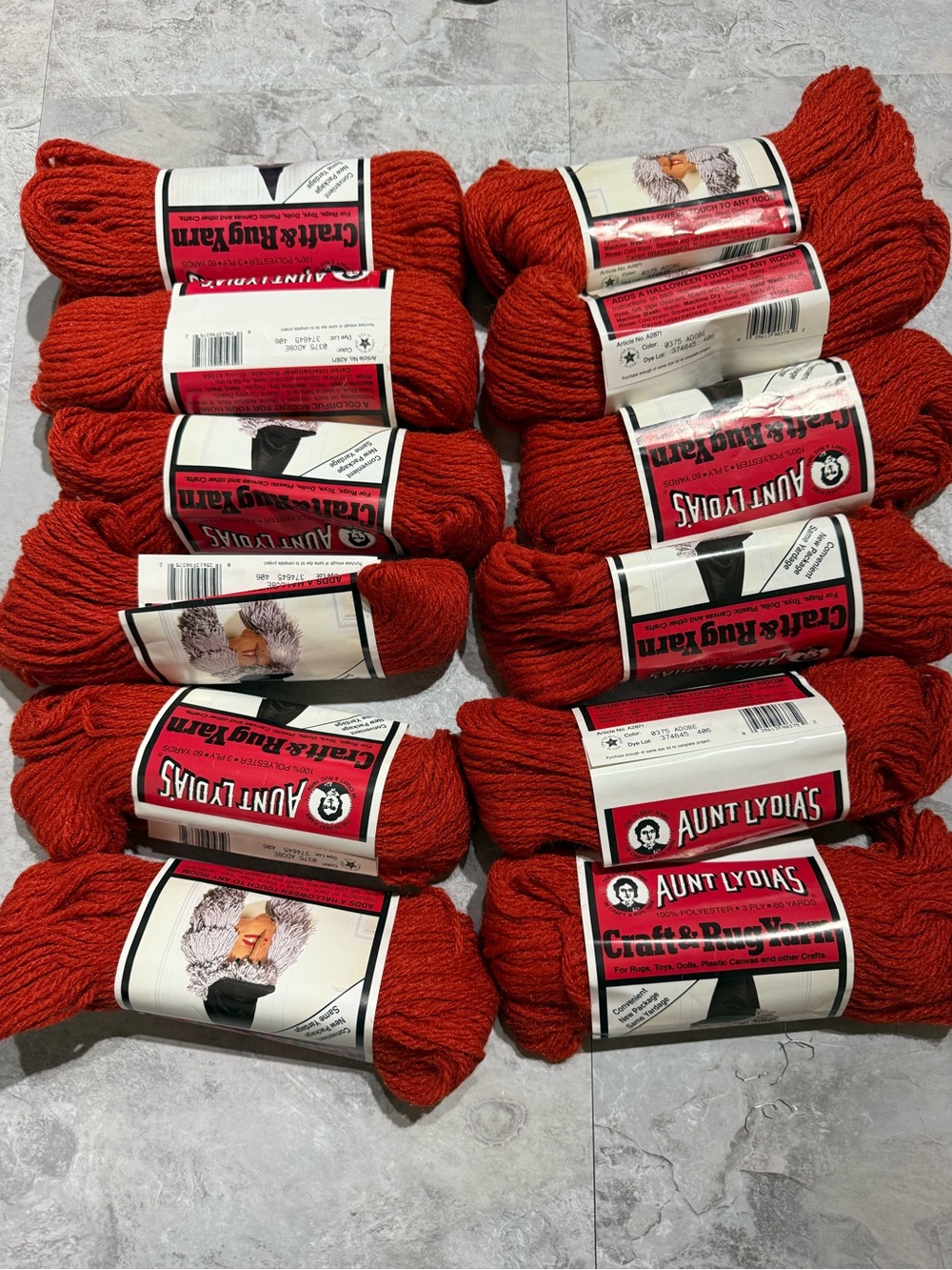Vintage Aunt Lydia's Craft & Rug Yarn Lot | Color: Adobe  ( Burnt orange) 12 Sk